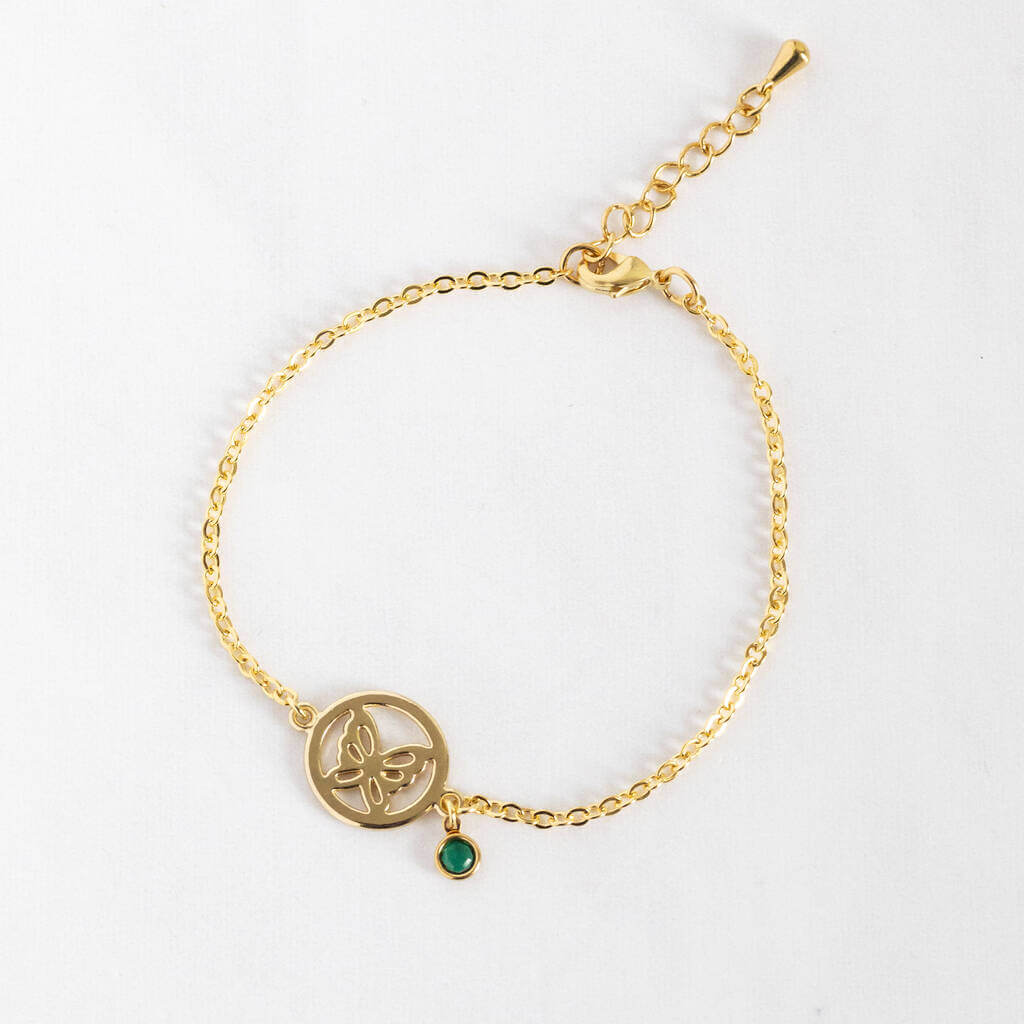 Joy by Corrine Smith Butterfly Birthstone Armband Gold