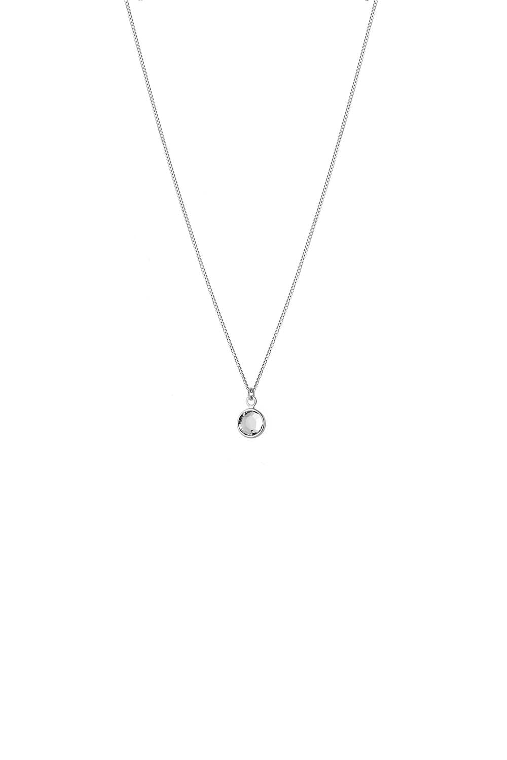 Joy April Birthstone Kristall Halskette Sterling Silber April