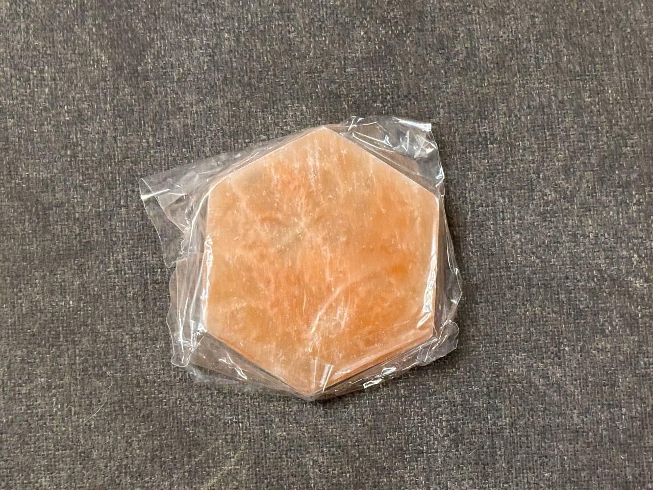 NKlaus Healing Crystals Selenit-Platte 9,5 cm Sechseck Pfirsich
