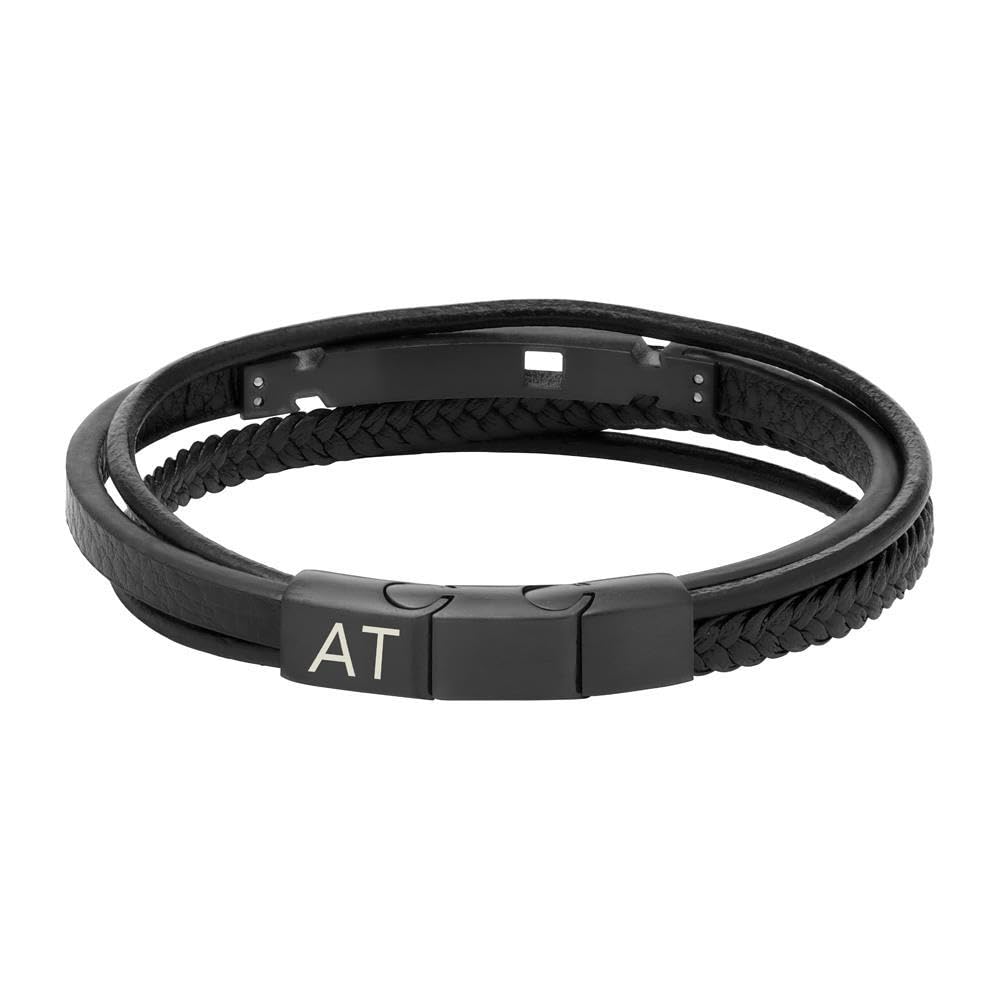 JEWLIX ID-Armband mehrreihig Kunstleder schwarz