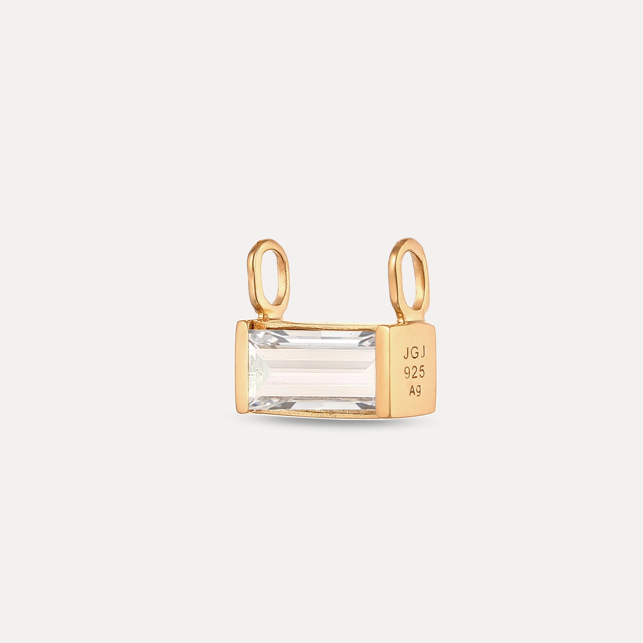 Stilnest Balance Baguette Anhänger Beryll Gold