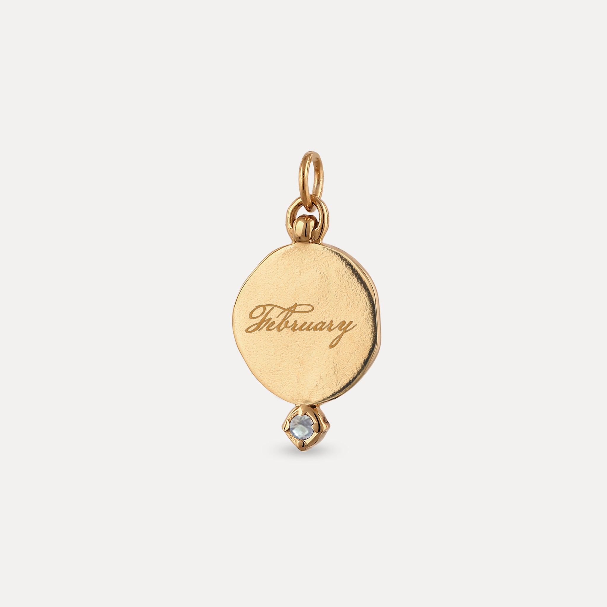 Stilnest Aquamarin Fluid Medallion Anhänger Gold Vermeil gravierbar