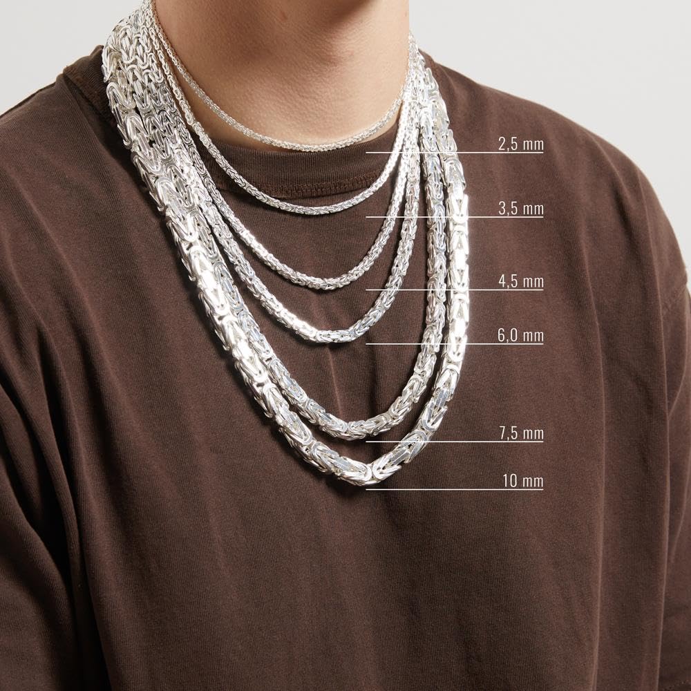 JEWLIX Königskette 4,5mm Silber Halskette Herren 50cm 925er