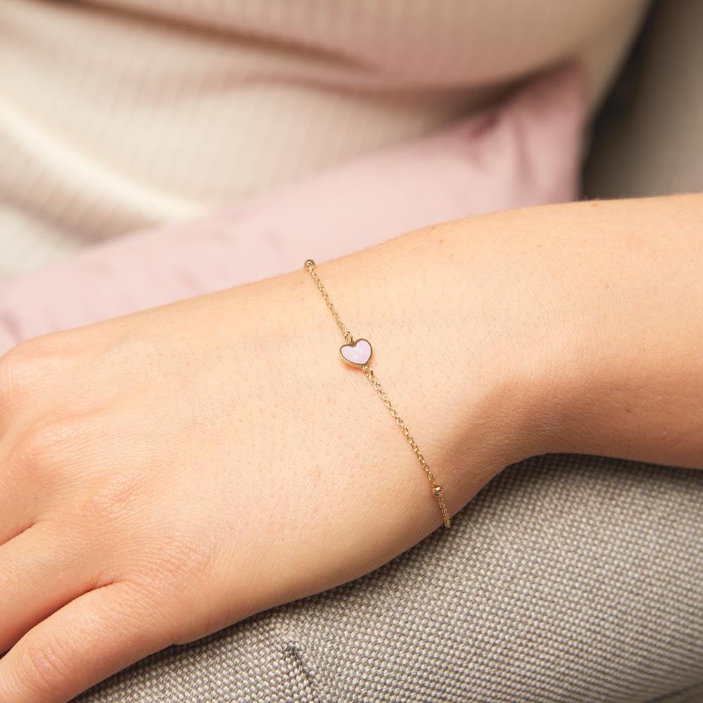 JEWLIX ID-Armbänder Damenarmband 585er Gold Herz Perlmutt