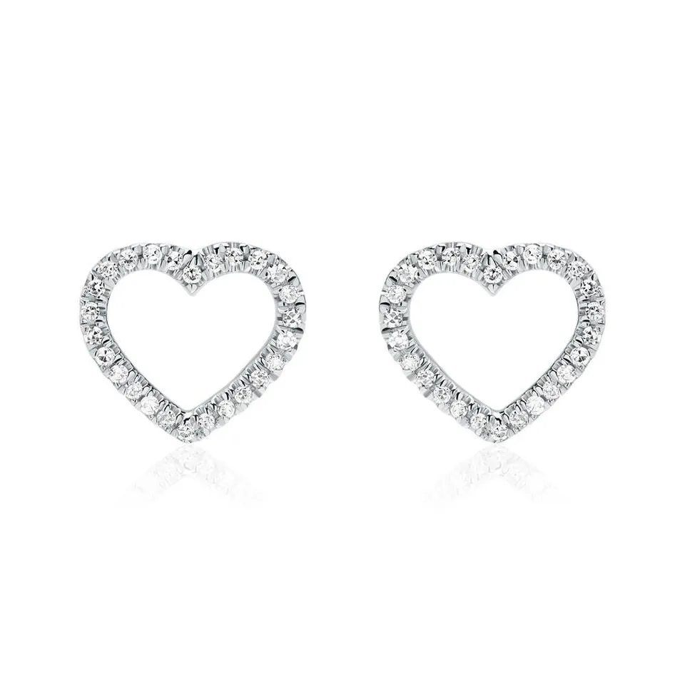 JEWLIX DE0199-G Ohrstecker Herz Gold Diamant 0,08ct