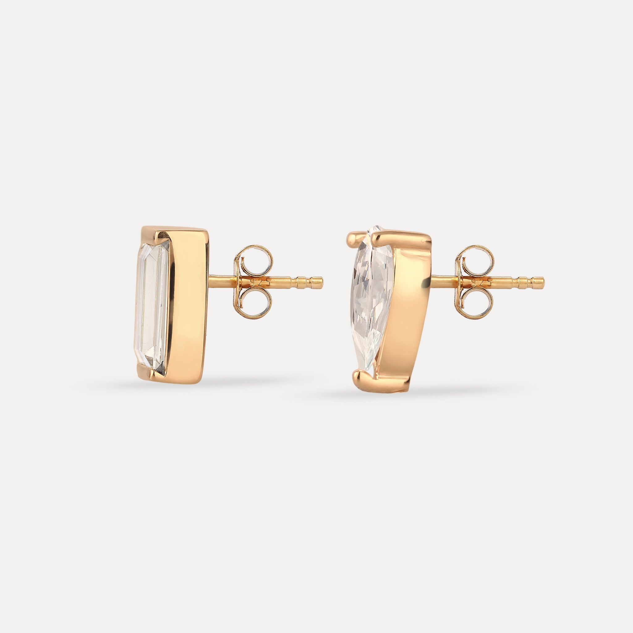 Stilnest Balance Beryll Ohrstecker 585 Gold 14k Massivgold