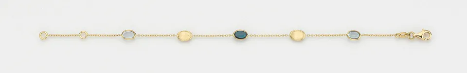 Eugen Rühle Armband Sky London Blautopas Goldarmband 585 Gelbgold