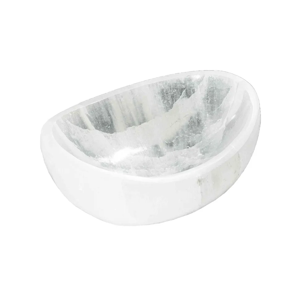 NKlaus Healing Crystals Selenit-Schale oval 12x9x4 cm poliert