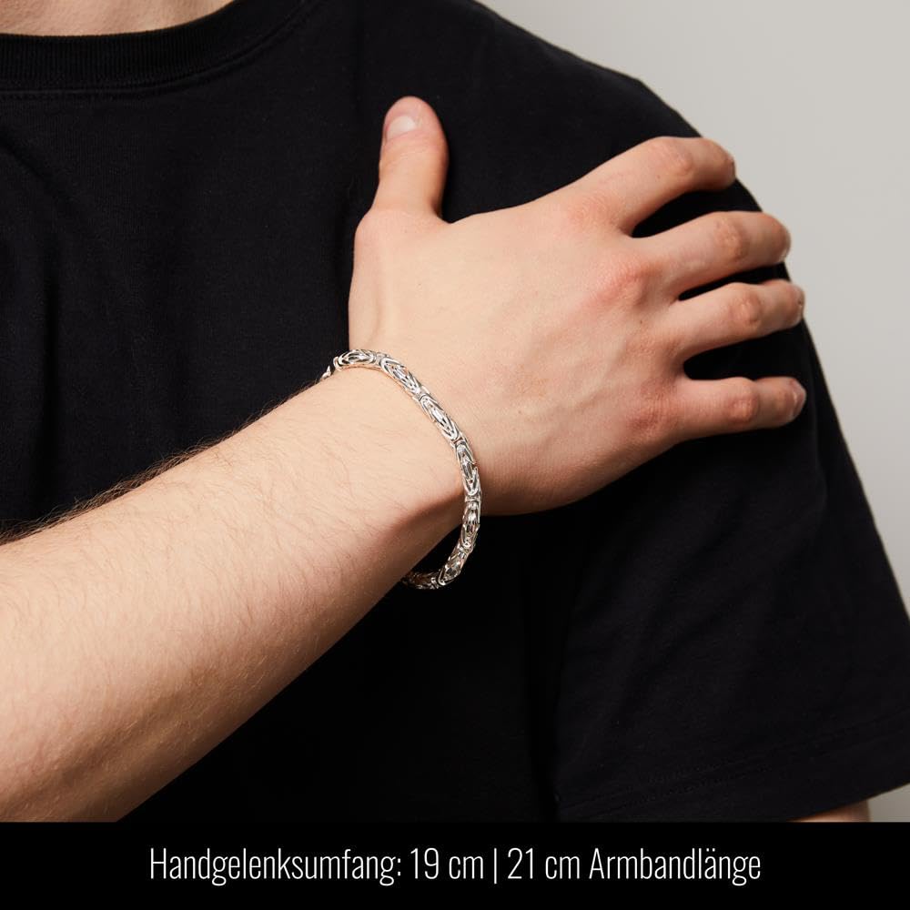 JEWLIX Königsarmband 5mm Armband Silber 23 cm Herren