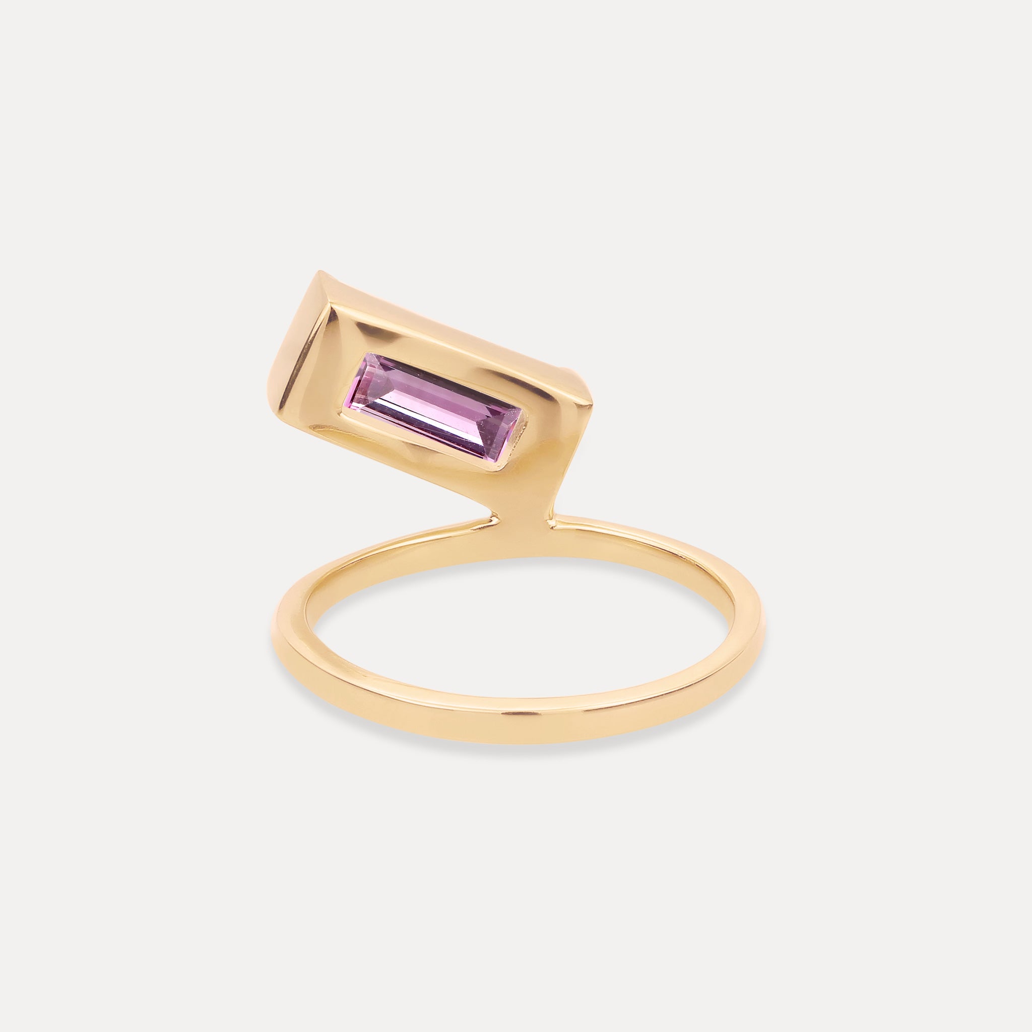 Stilnest Balance Baguette Ring Amethyst 585 Gold Gr 54 violett