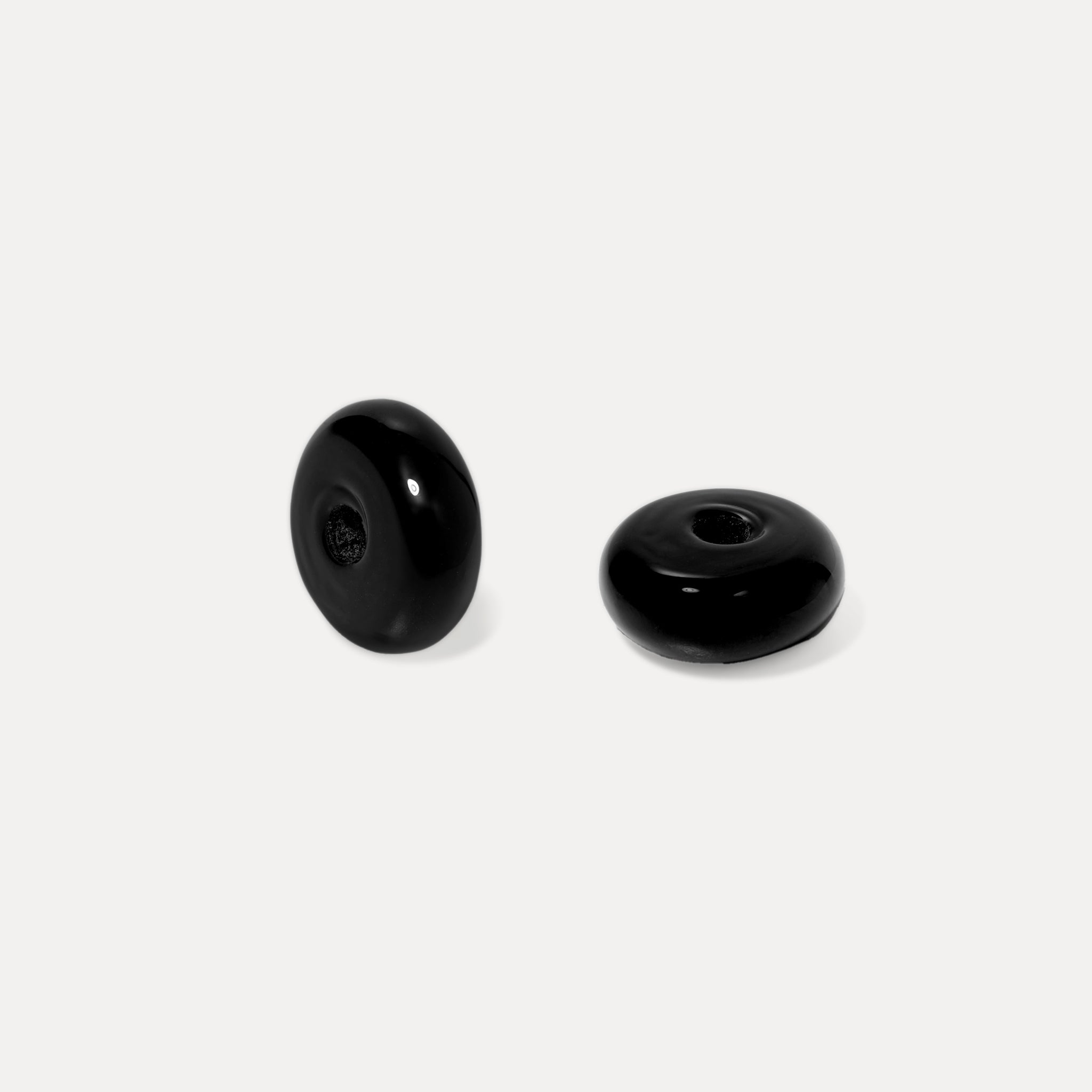 Stilnest Rondella Murano Glas Anhänger Bead Schwarz 13mm