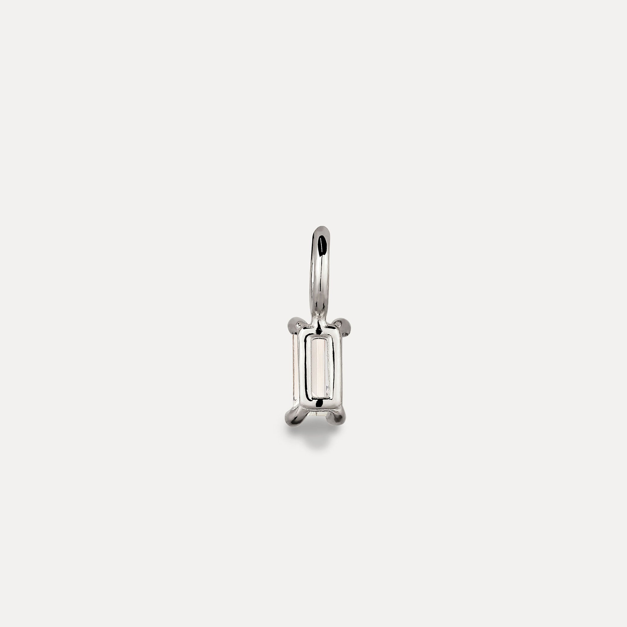 Stilnest Weißer Beryll Anhänger Baguette 925 Silber