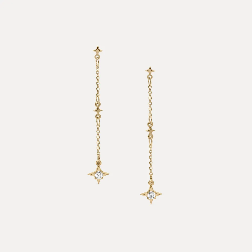 Stilnest Stella Star Ohrhänger 585 Gold Diamant 0.1ct