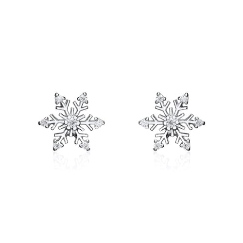 JEWLIX Ohrstecker Schneeflocke 925er Silber Zirkonia Ohrringe