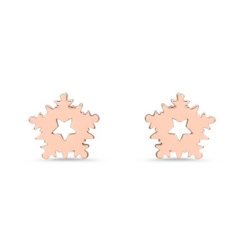 JEWLIX Schneeflocken Ohrstecker Rosé 925 Eiskristall