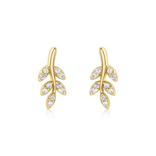 JEWLIX Ohrstecker Ohrringe Gold 925 Silber Zirkonia