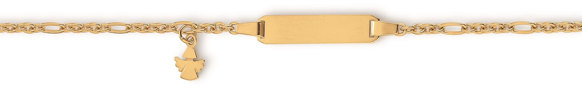 Eugen Rühle ID-Band Figaroankerkette Engel 585 Gelbgold Armband