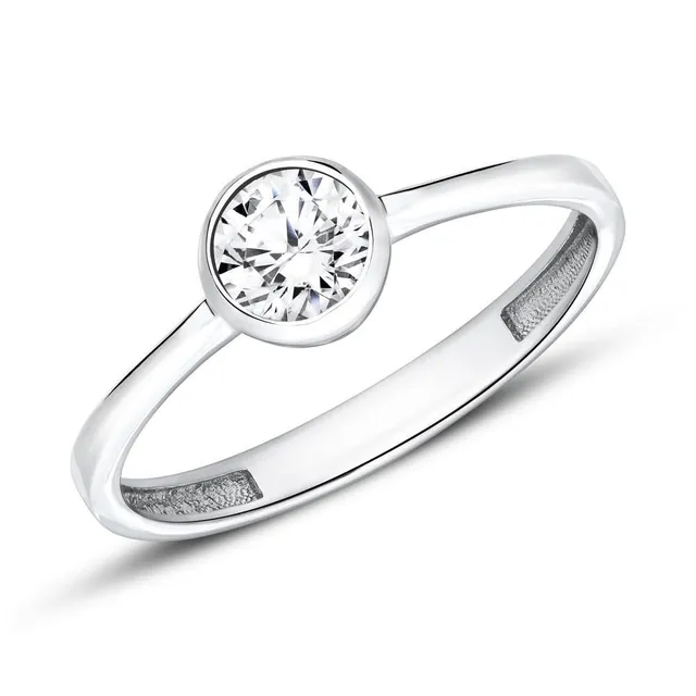 JEWLIX Solitärring Weißgold 375 Zirkonia Gr. 54