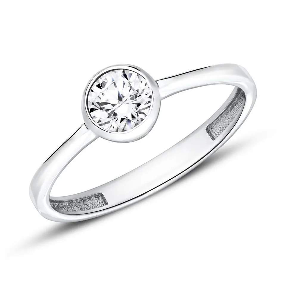 JEWLIX Solitärring Weißgold 375 Zirkonia Gr. 54