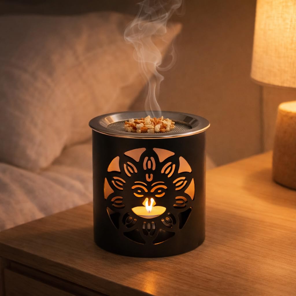 NKlaus Home Scents Räucherstövchen Smiley Eisen schwarz