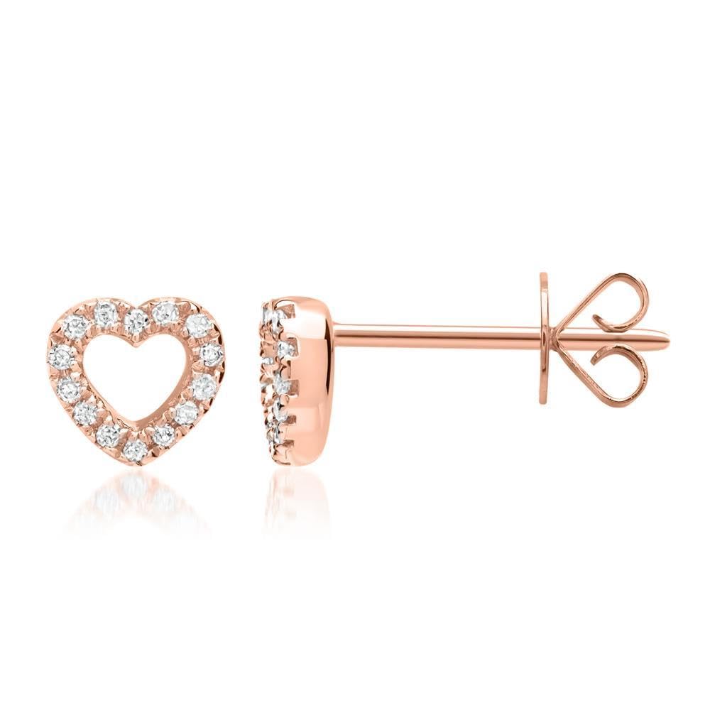 JEWLIX DE0103-14KR Ohrstecker Herz Roségold 0,10ct