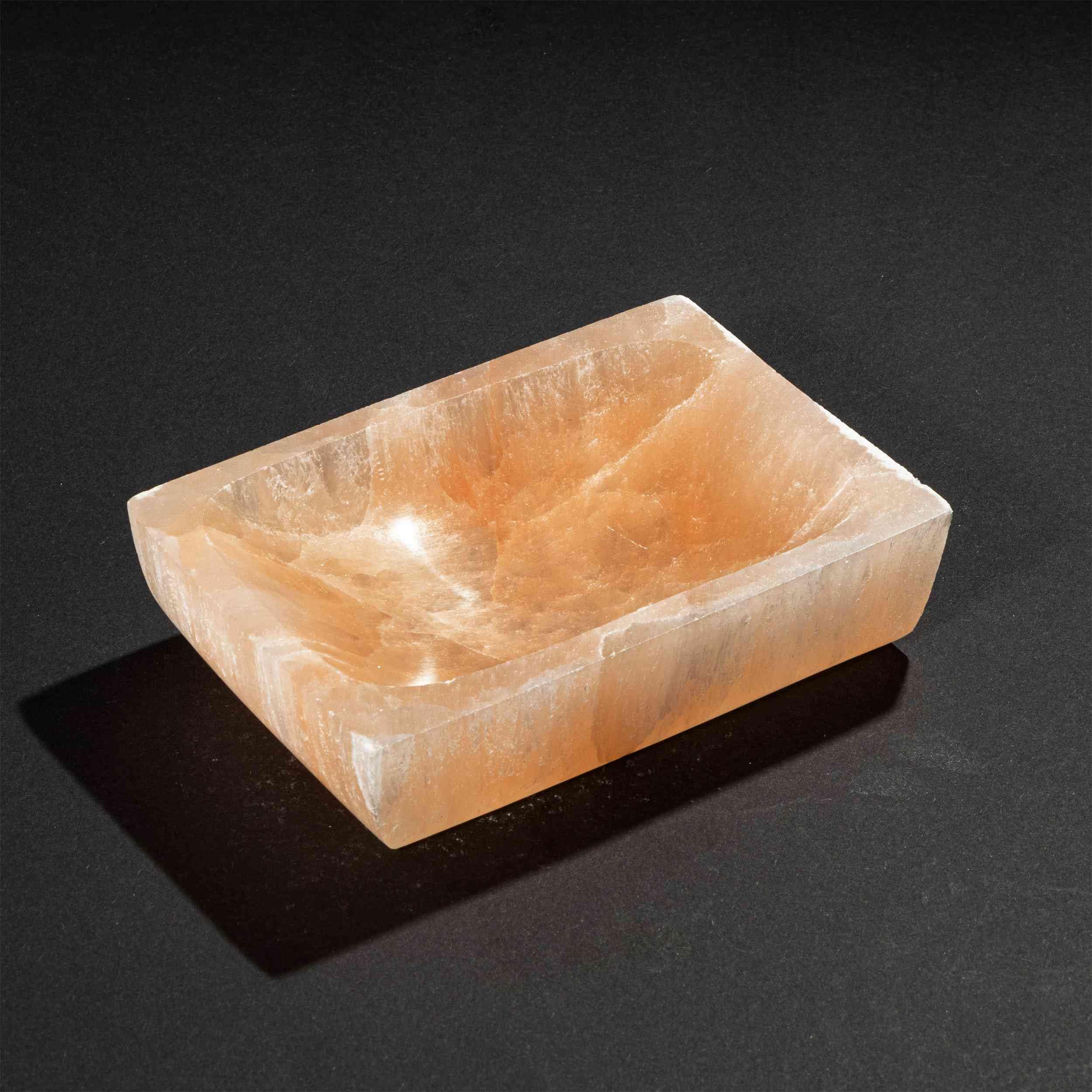 NKlaus Healing Crystals Orange Selenit Schale 12cm rechteckig