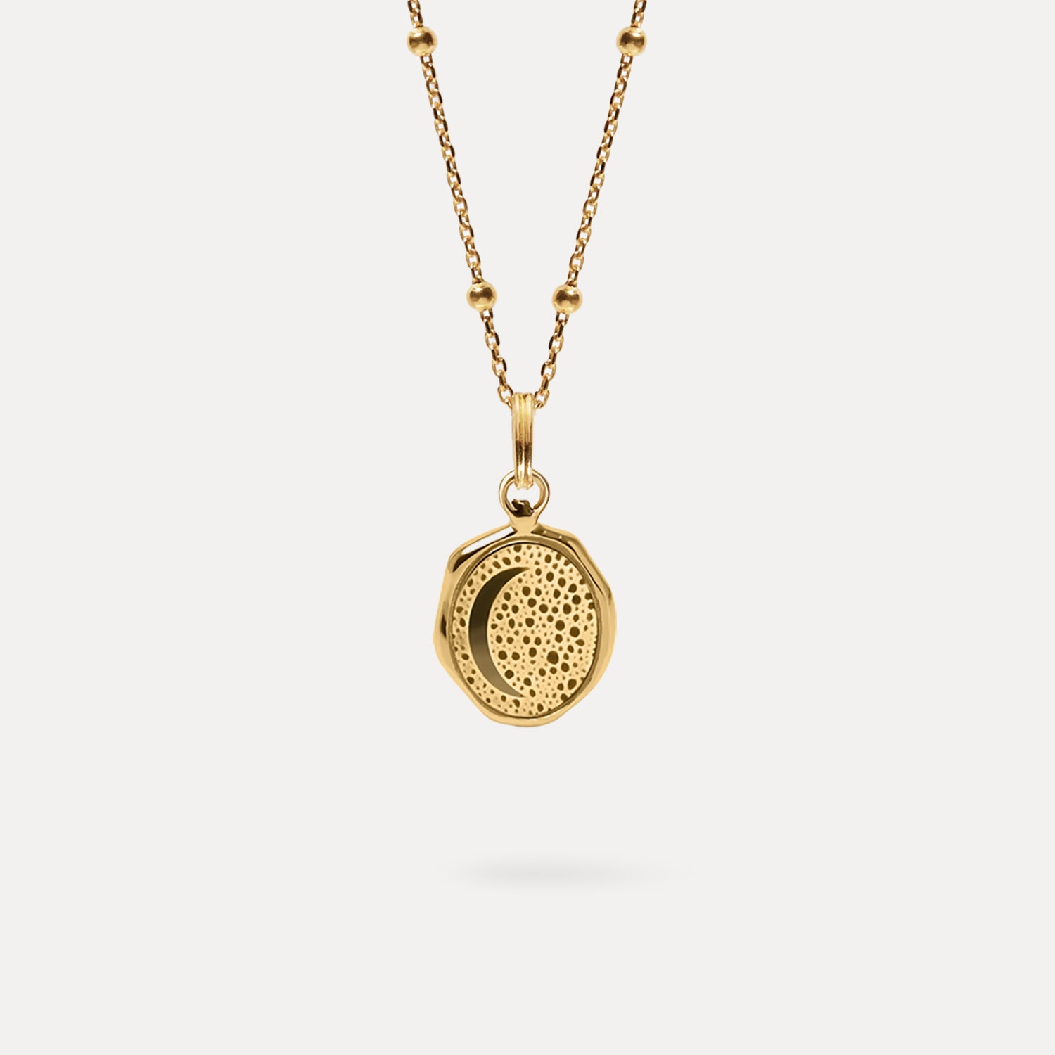 Stilnest Moon Seal Kette Gold Vermeil Anhänger 45cm