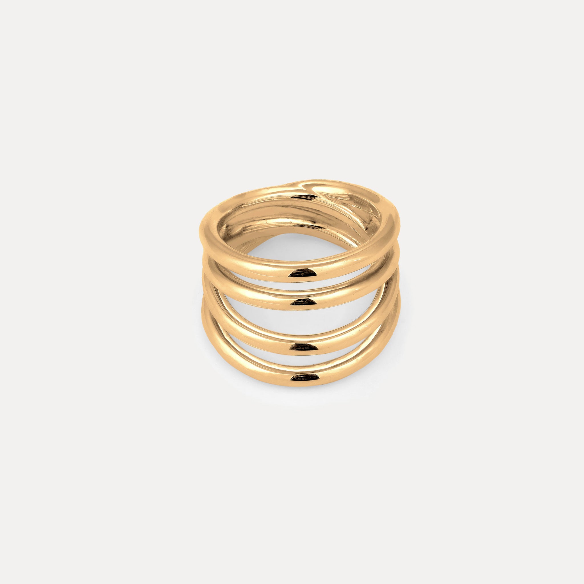 Stilnest Hypnotic Loop Ring 24k Gold Vermeil Gr.56