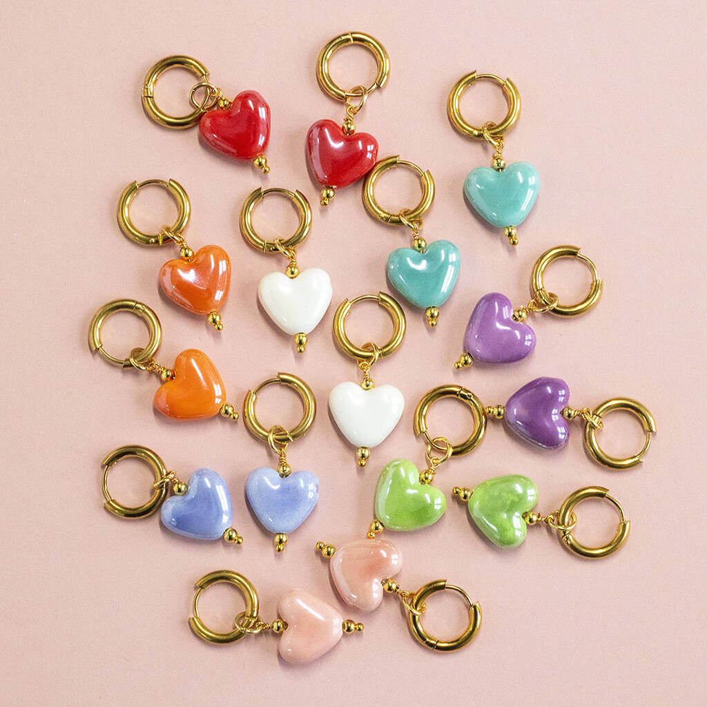 Joy by Corrine Smith Huggie Herz Creolen Gold 1,5 cm