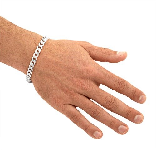 JEWLIX Panzerarmband Herren Silber 925 8 mm 23 cm