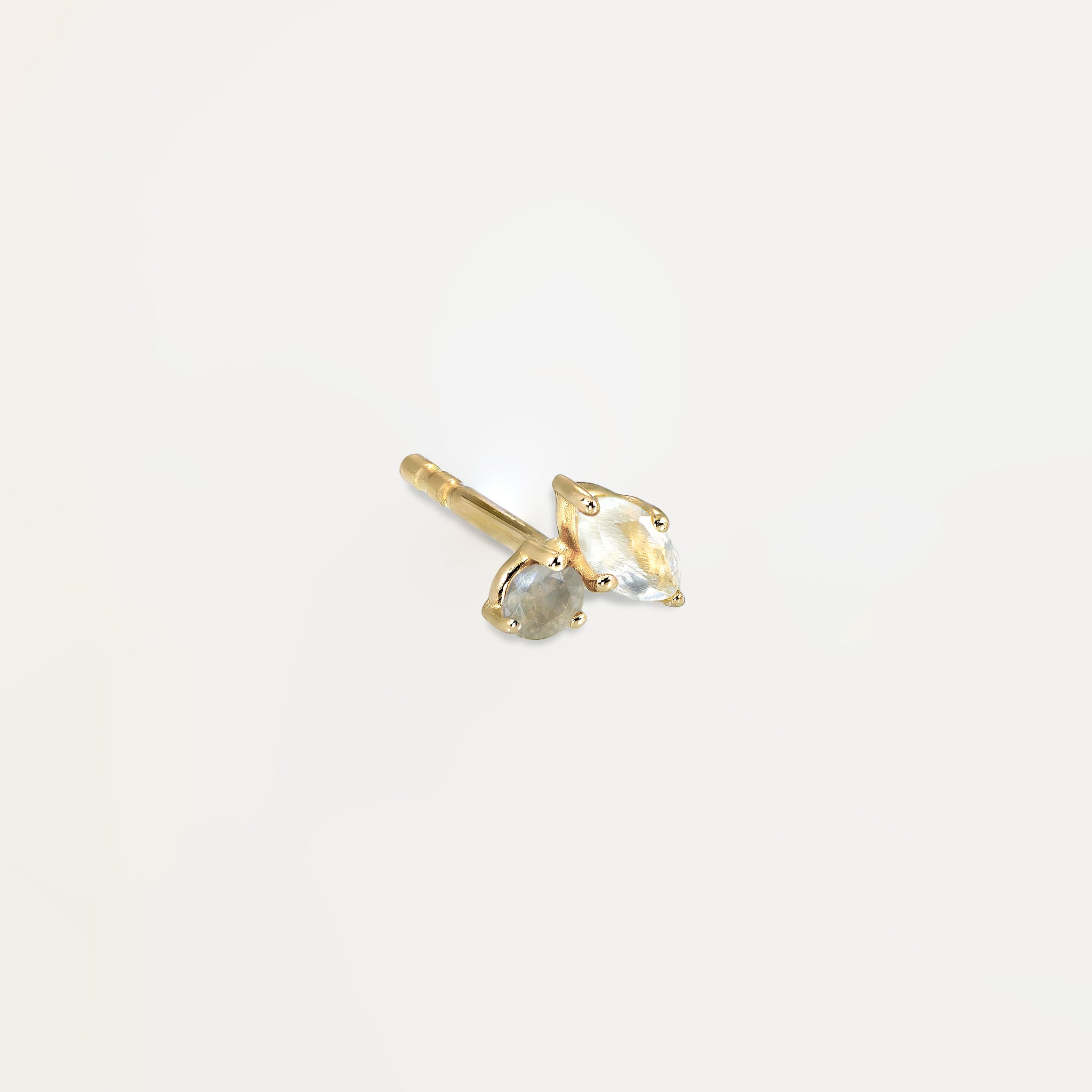 Stilnest Joy Ohrstecker Mondstein Grauer Mondstein 585 Gold Rechts