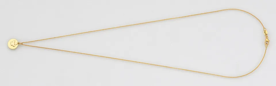 Eugen Rühle Anhänger Scheibe 9mm Engel 585 Gelbgold mit Kette 42cm