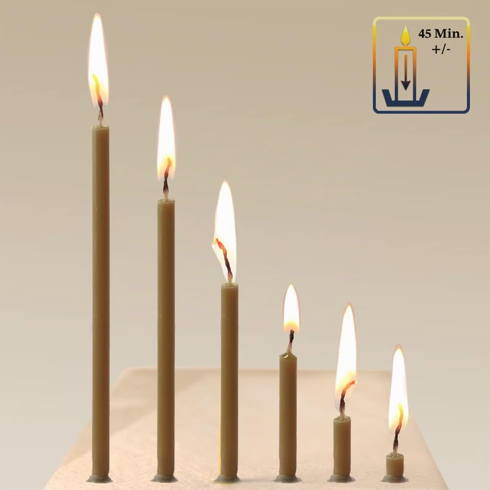 NKlaus CANDLES Stabkerzen braun 16cm 50 Stück Paraffin rußfrei
