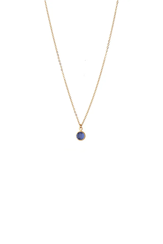 Joy September Geburtsstein Halskette Gold Saphir Kristall