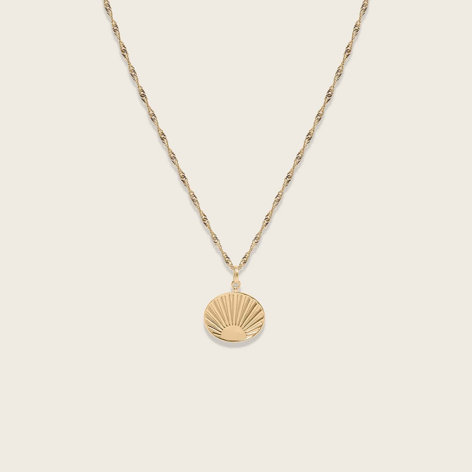 Stilnest Solar Halskette 585 Gold 45 cm 14k Massivgold