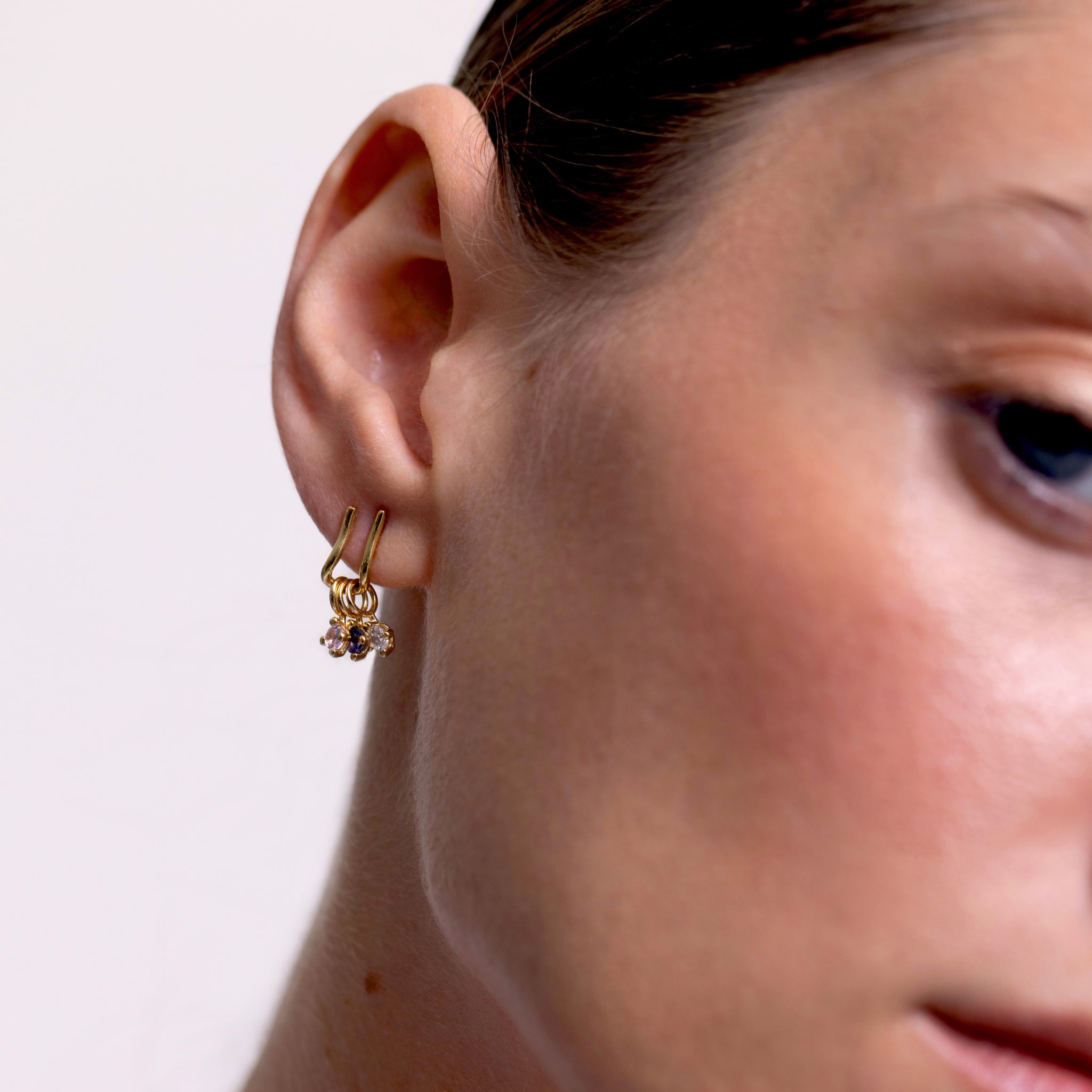 Stilnest Charm Hänger Ohrstecker Gold Vermeil modular