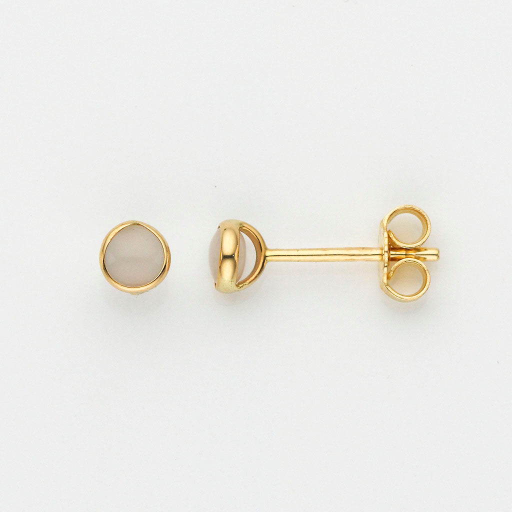 Eugen Rühle Ohrschmuck Ohrstecker Mondstein 4,5mm Ohrringe 585 Gelbgold