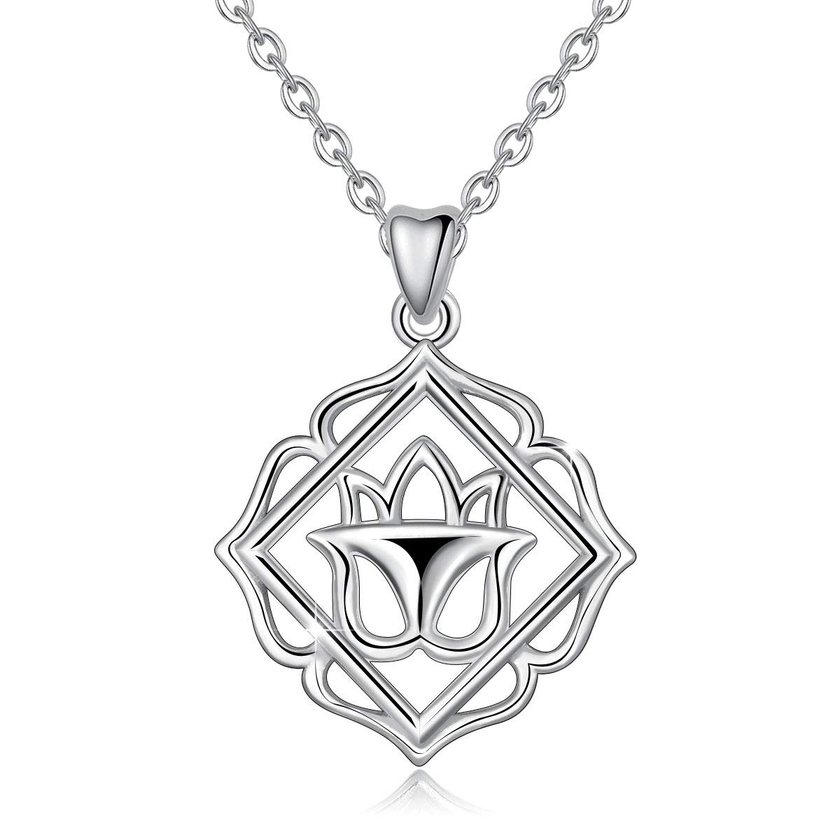 Eudora Lotus S925 Silber Halskette 45,7 cm Heilige Lotus