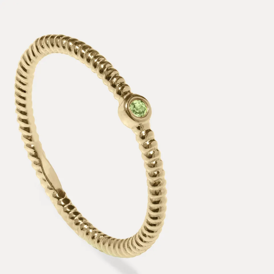 Stilnest Snake Tail Solitaire Ring 585 Gold Granat Gr.52