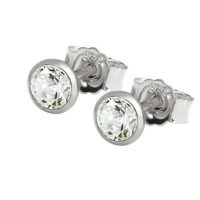 NKlaus Jewellery 333 Weißgold Ohrstecker 4,0mm Zirkonia Paar