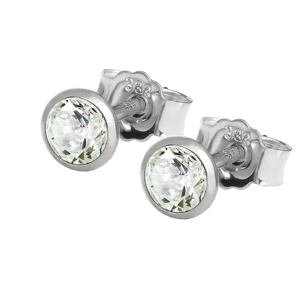 NKlaus Jewellery 333 Weißgold Ohrstecker 4,0mm Zirkonia Paar
