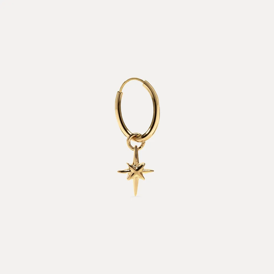 Stilnest Star Light Creolen Single 585 Gold Stern