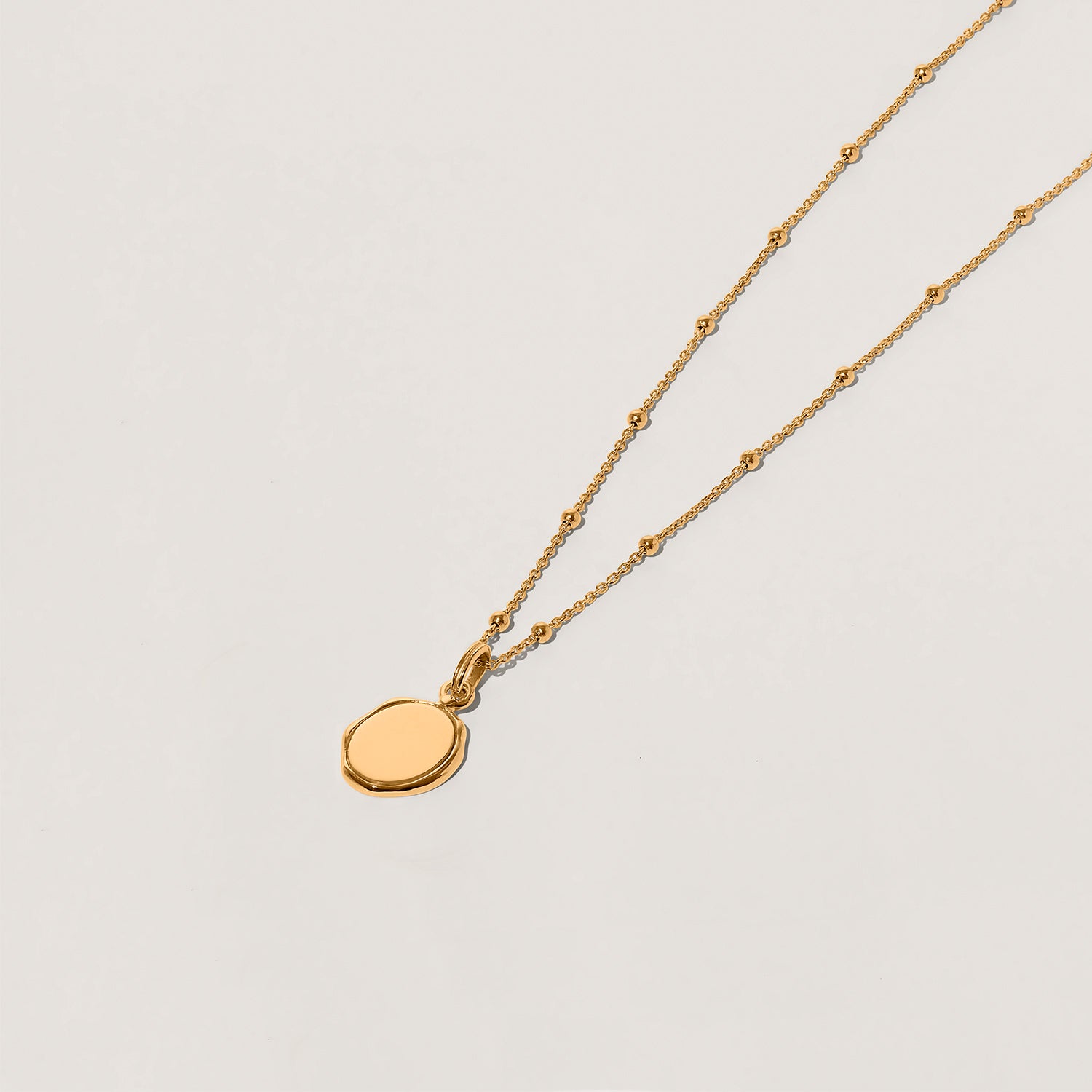 Stilnest Engravable Seal Kette Gold Vermeil 45cm gravierbar