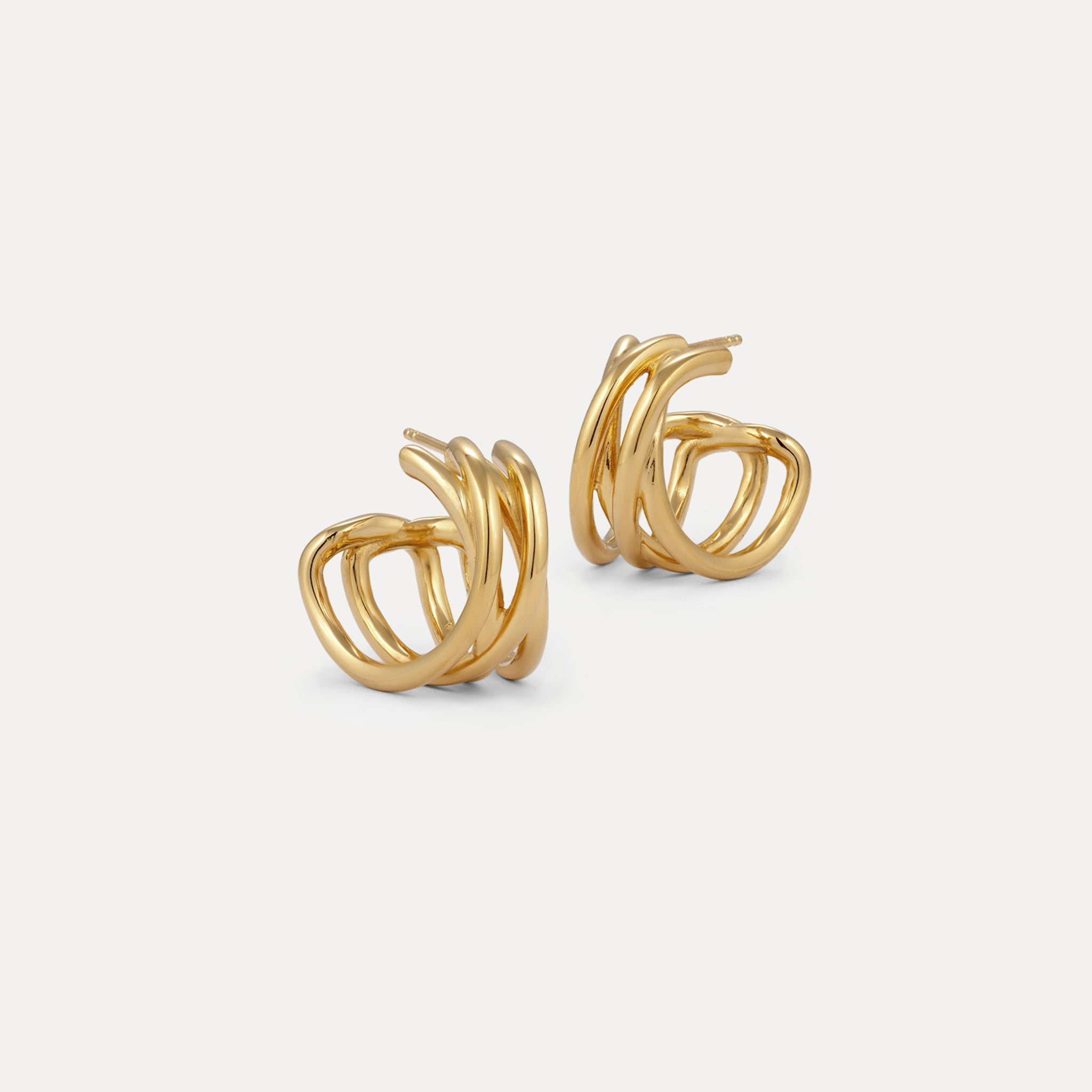 Stilnest Hypnotic Loop Creolen Gold Vermeil Spirale