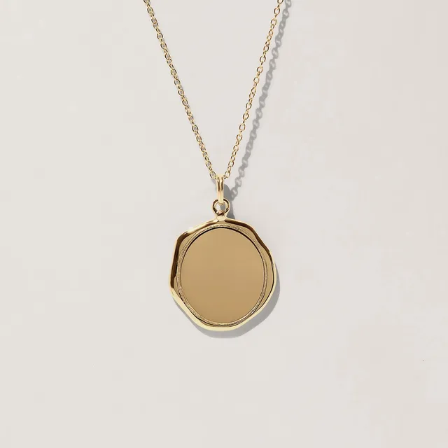 Stilnest Large Seal Kette Halskette 585 Gold gravierbar 45 cm