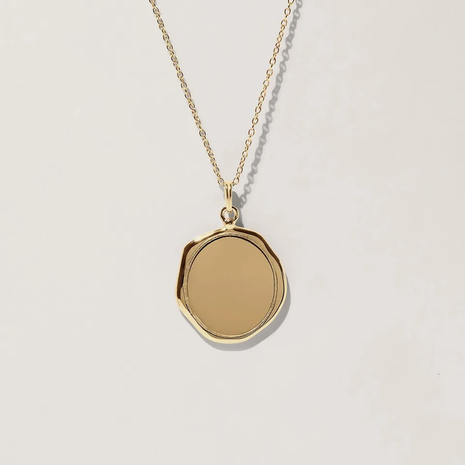 Stilnest Large Seal Kette Halskette 585 Gold gravierbar 45 cm