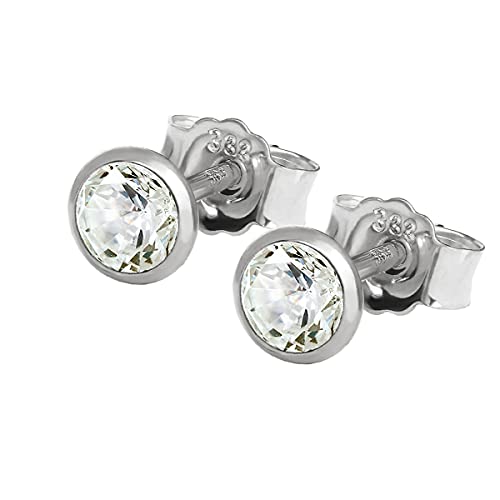 NKlaus Jewellery 333 Weißgold Ohrstecker 4,0mm Zirkonia Paar
