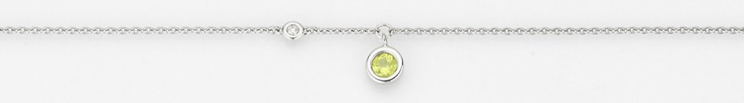 Eugen Rühle Colliers Brillant Peridot Halskette 590 Weißgold