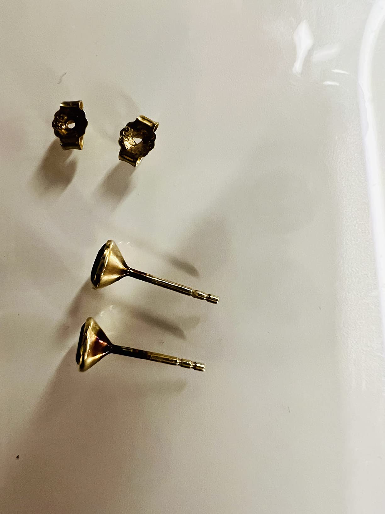 NKlaus JEWELLERY Ohrstecker Gelbgold Amethyst 5mm