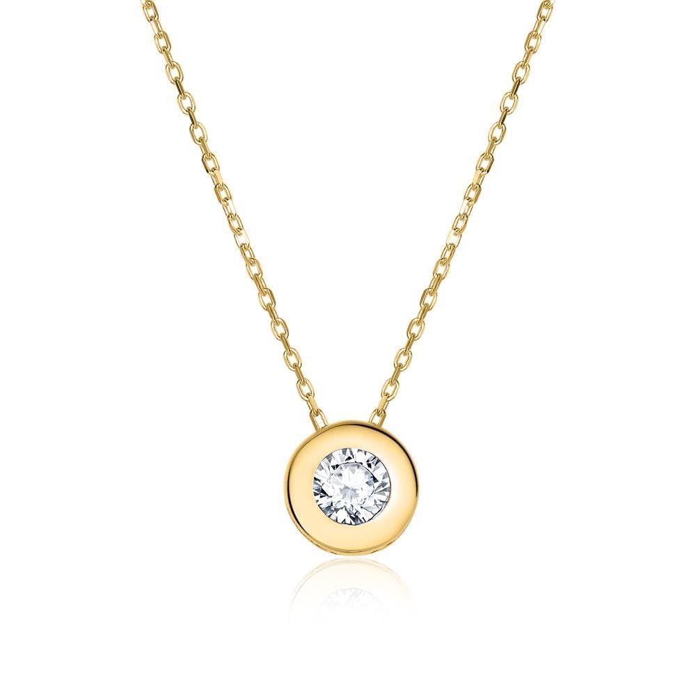 JEWLIX Kette mit Anhänger Gold 585 Zirkonia Damen